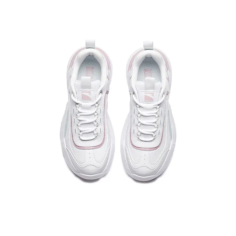 Anta Slip Resistant Cushioning Wear Resistant Low Top Chunky Sneakers Women's Dusty Purple White-2
