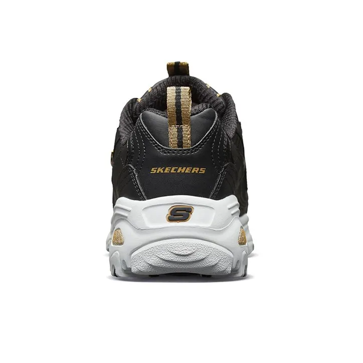 Skechers D'Lites Low Top Daddy Shoes Black/Gold Women's-3