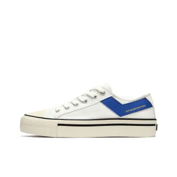 PONY Shooter Slip Resistant, Abrasion Resistant, Breathable, Lightweight Low Top Canvas Shoes Unisex White
