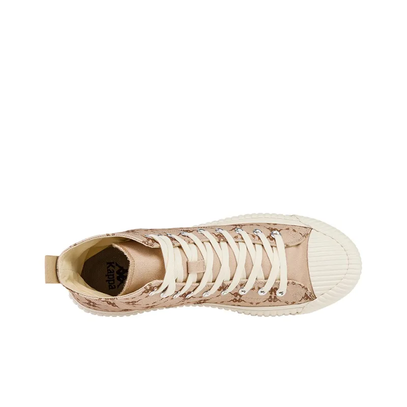 Kappa Wear-Resistant Coverage High-Top Canvas Shoes Unisex Rawhide Brown-5