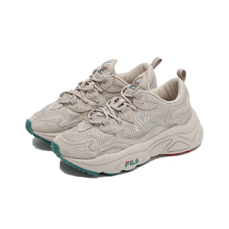 FILA Tenor City Anti-Slip And Wear-Resistant Breathable Low-Top Chunky Sneakers Unisex Gray Korean Style-1
