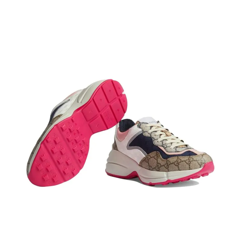 GUCCI Women's Gg Rhyton 'Beige White Pink' Women's-5