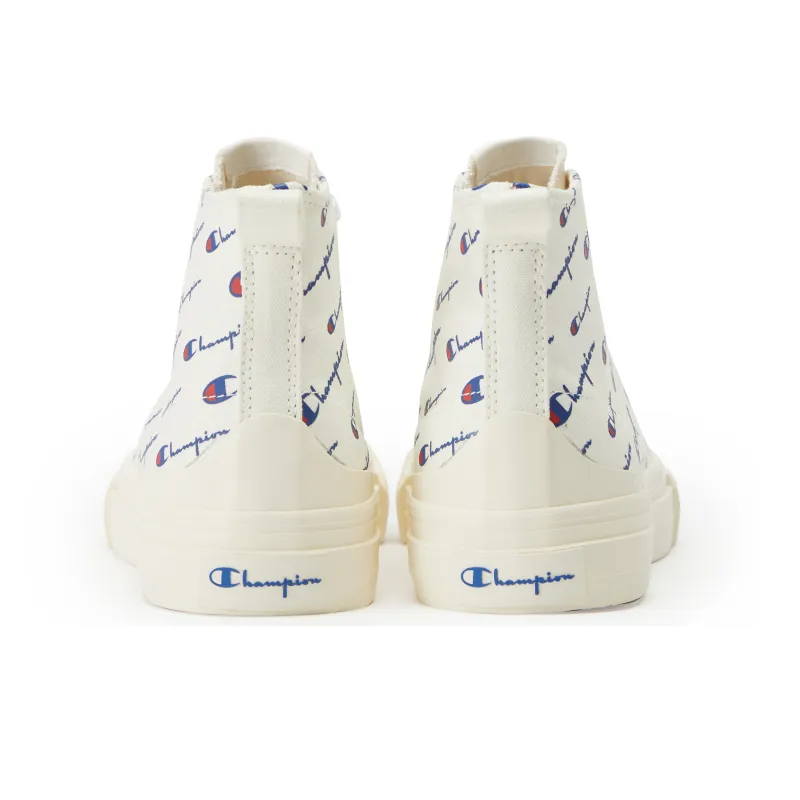 Champion Campus Anti-Slip Wear-Resistant High-Top Canvas Shoes Unisex White-3