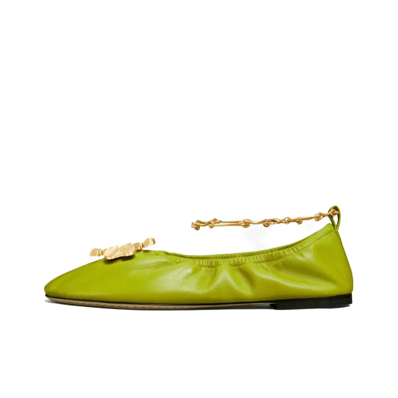 TORY BURCH Brutalist Fashion Flat Shoes Women's Green-0