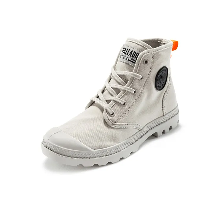 Palladium Pampa Hi Twill Wear-Resistant Slip-Resistant Cushioning High-Top Canvas Shoes Women's Moon Gray-1