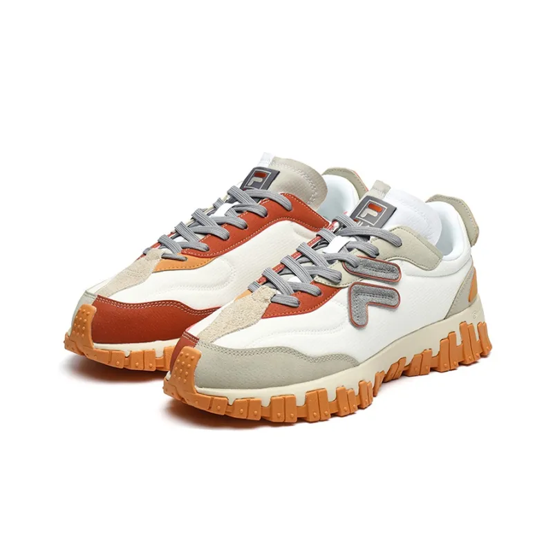 FILA FUSION UNIQUE RT70 Cushioned Slip Resistant Abrasion Resistant Low Top Chunky Sneakers Men's White Yellow-1