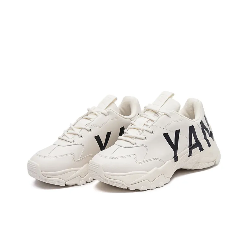 MLB Big Ball Chunky P Mega Wear Resistant Slip Resistant Support Low Top Chunky Sneakers Unisex White-2