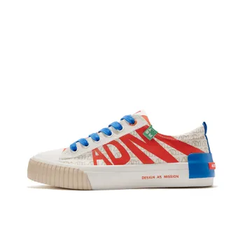 AMD x Feiyue Anti-Slip Wear-Resistant Low-Top Canvas Shoes Women's Beige Orange Blue