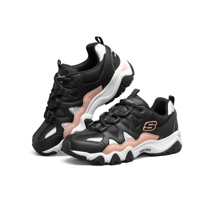 Skechers D'lites 2.0 Low top Running Shoes Black/White/Pink Women's-2