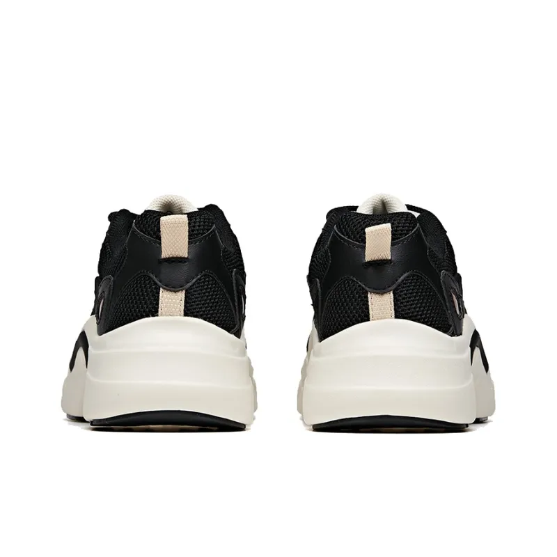 ANTA Chunky Sneakers Women's Low Top Black/Ivory White-3