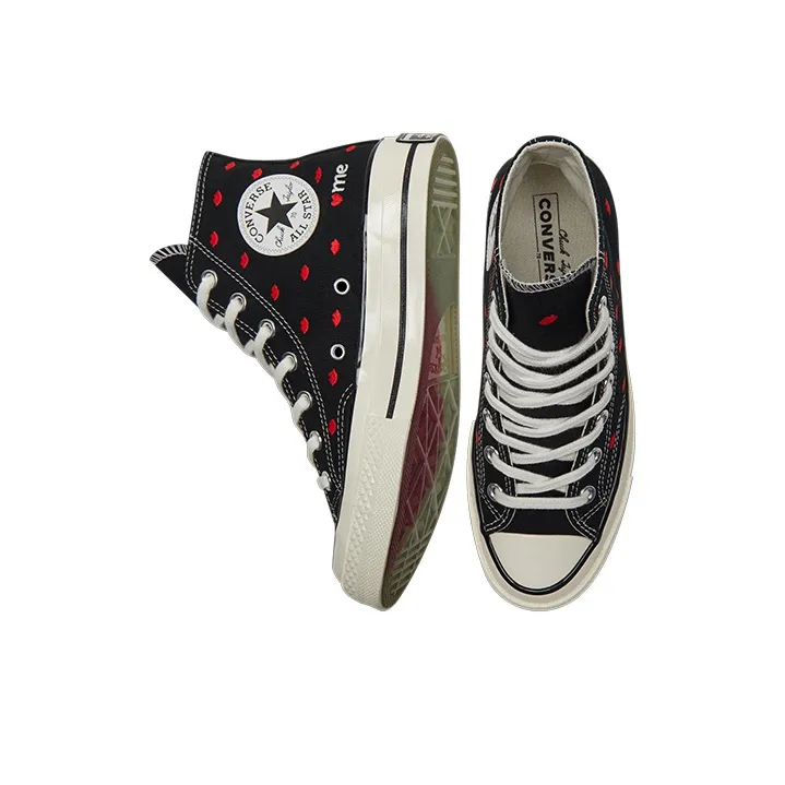 Converse Chuck Taylor All Star 70 Hi Embroidered Lips Black-3