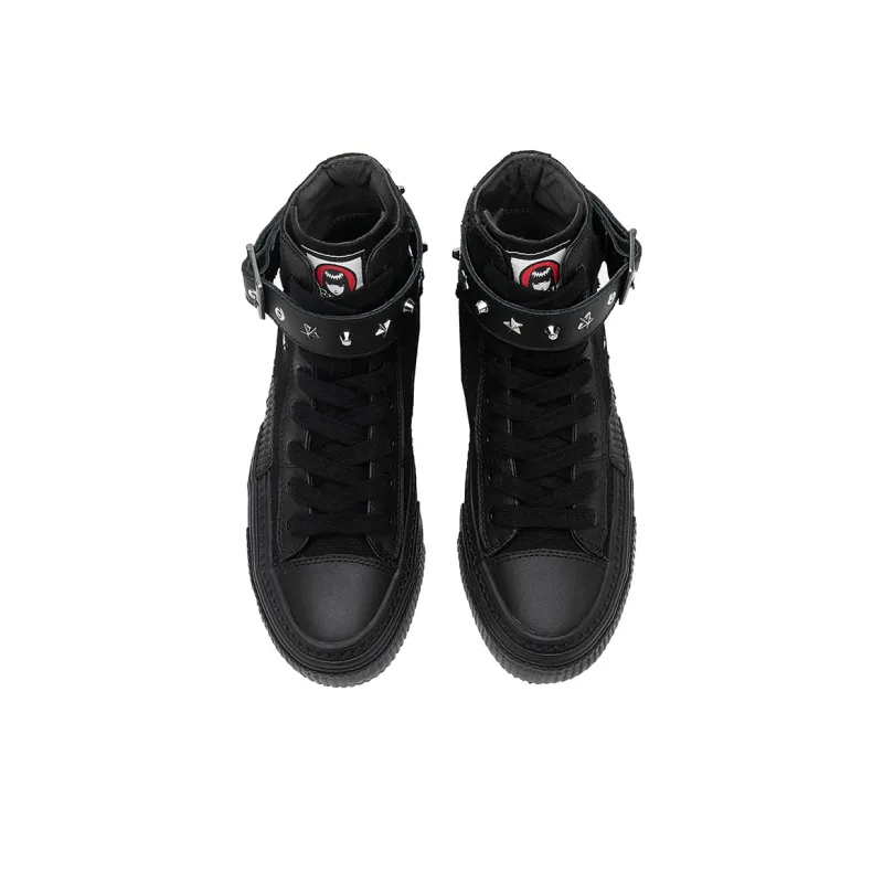 STARTER STARTER X Emily Wear-Resistant High-Top Canvas Shoes Women's Black-4