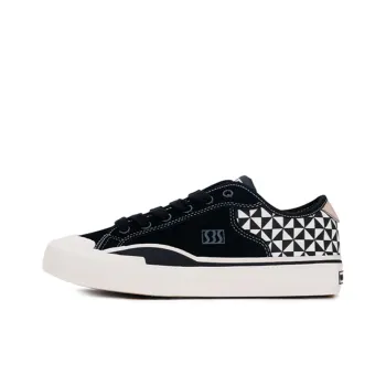 SEW BY SOU Wear Resistant Slip Resistant Low Top Canvas Shoes Unisex Black White