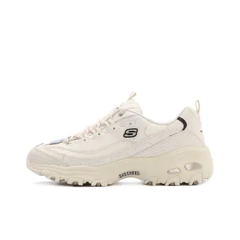 Skechers D'Lites 1.0 Low Cut Clunky Shoes Grey/White Women's