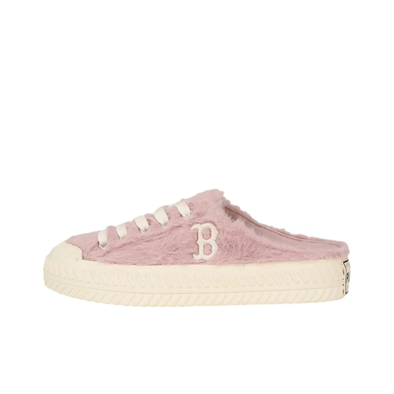 MLB Playball Mule Abrasion Resistant Thermal Lightweight Low Top Canvas Shoes Unisex Pink Korean Style-0