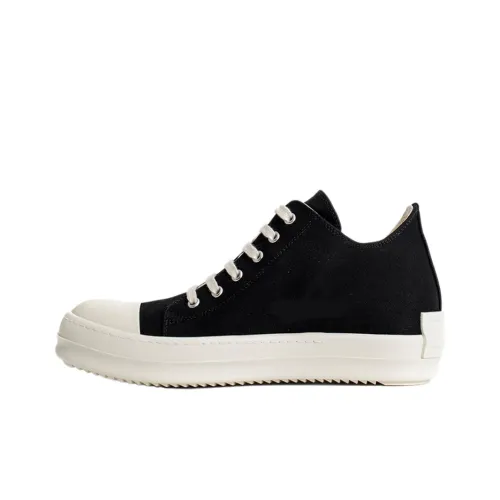 Rick Owens Wmns DRKSHDW Sneakers Black/White Canvas Shoes Female