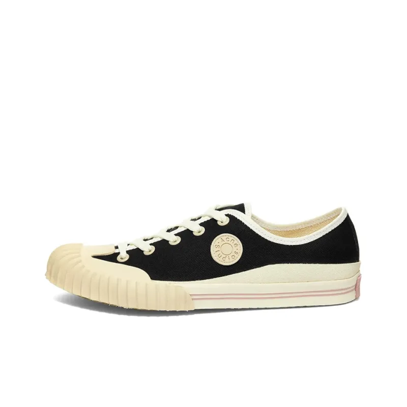 Acne Studios Slip Resistant Abrasion Resistant Shock Absorbers Low Top Canvas Shoes Men's Black-0