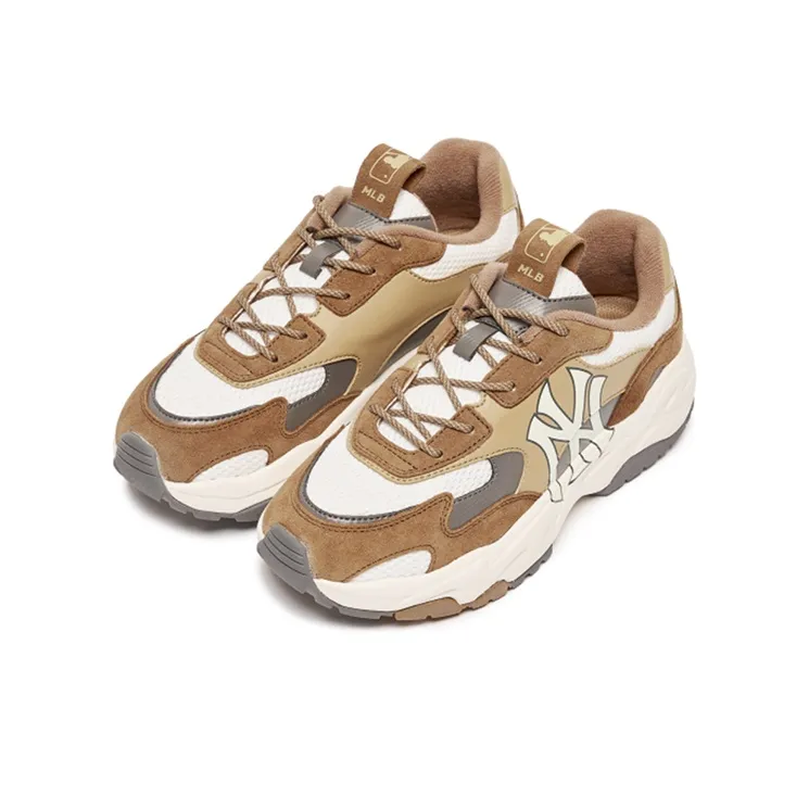 MLB Big Ball Chunky Lite SD Cushioning Anti Slip And Wear Resistant Low Top Chunky Sneakers Unisex Brown-1