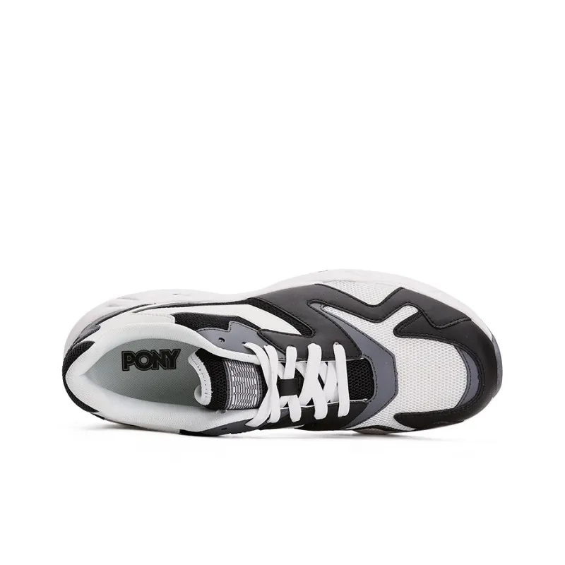 PONY Modern 2 Slip Resistant Height Increasing Low Top Chunky Sneakers Unisex Black White Gray-2