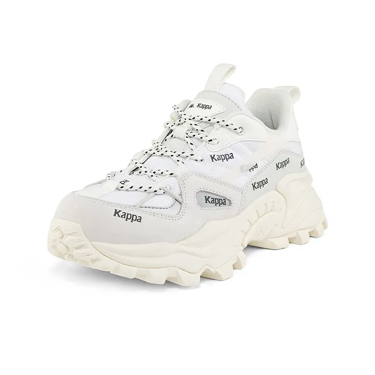 Kappa Cushioned Slip-Resistant Abrasion-Resistant Low-Top Chunky Sneakers Unisex White-1