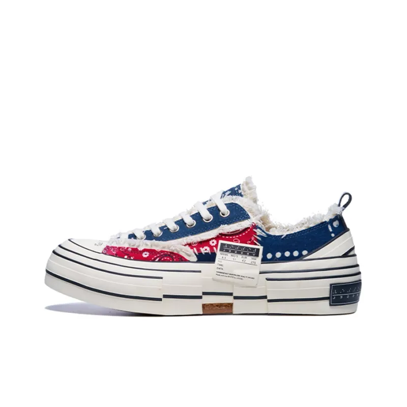 VESSEL G.o.p. Lows 'redxblue Paisley' Low Top Canvas Shoes Unisex Red Blue-0