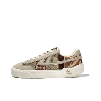 Warrior Sky Power Chinoiserie Collection Chinese Fashion Trend Embroidery Low Top Canvas Shoes Unisex Coffee