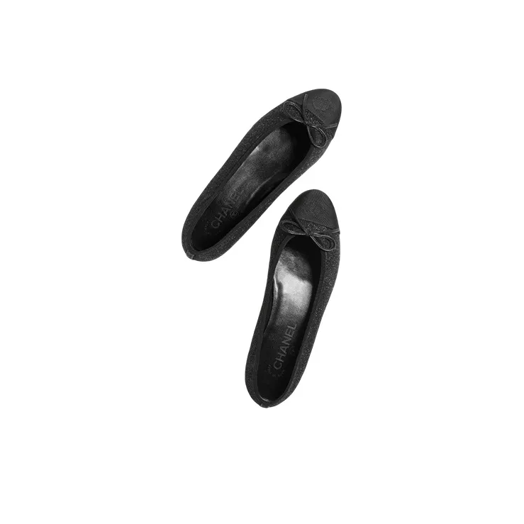 CHANEL Flat Shoes Women's Black-3