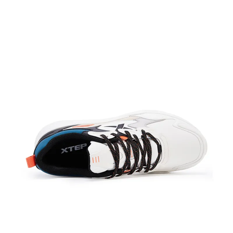 XTEP Life Collection Anti Slip Wear Resistant Low Top Chunky Sneakers Men's White Black Blue-2