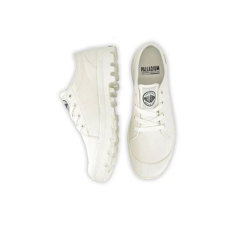 Palladium Anti Slip Wear Resistant Low Top Canvas Shoes Unisex Ecru-2