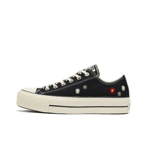 Converse Chuck Taylor All Star Women's Lift Low 'Daisy Embroidery - Black'