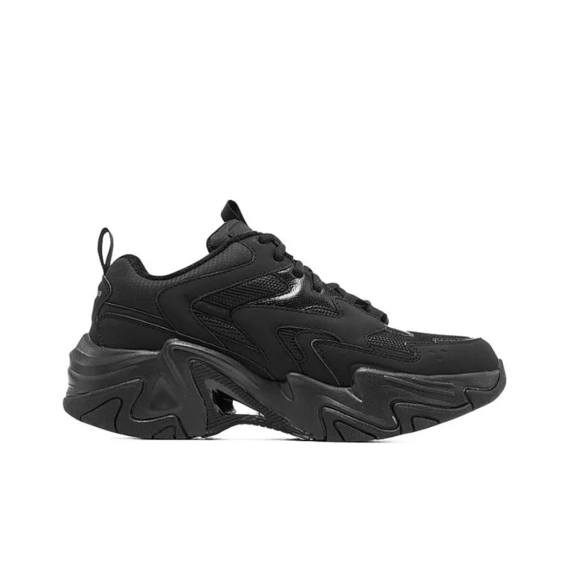 Skechers Stamina V6 Cushioning, Slip Resistant, And Abrasion Resistant Low Top Chunky Sneakers Men's Black-1
