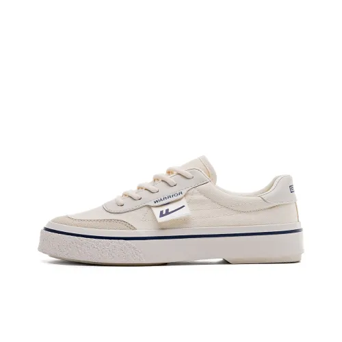 WARRIOR Canvas Shoes Women's Low-Top Beige/Dark Blue