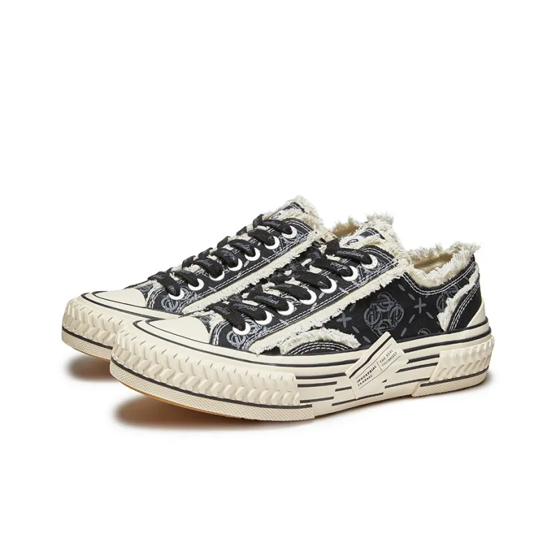 Excelsior Viennetta Tweed Canvas Shoes Unisex Low Top Ecru-1