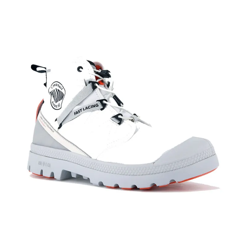 Palladium Pampa Outdoor Shoes Unisex High Top White/Gray-2