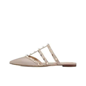 Valentino Rockstud Flat Shoes Women's Nude Pink