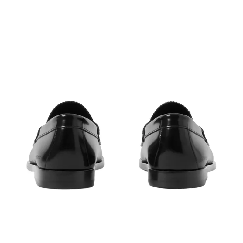 Burberry Checked Panel Leather Loafers-4