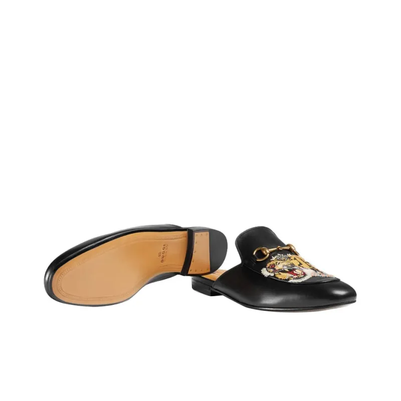 GUCCI Princetown Wrap-toe Slippers Flat Men's Black-5