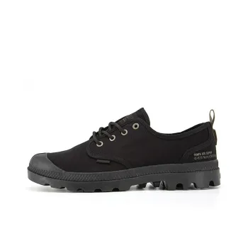Palladium Pampa OX HTG Supply Slip Resistant, Abrasion Resistant, Breathable Low Top Canvas Shoes Women's Black