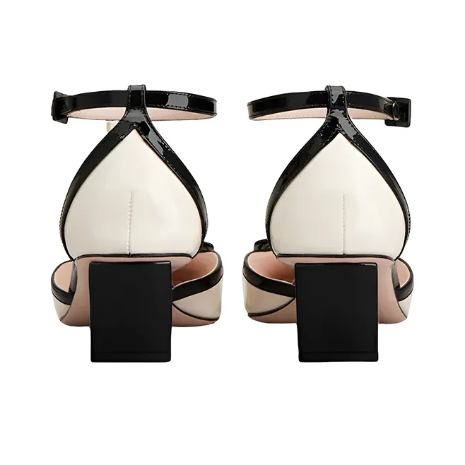 Roger Vivier Belle Vivier Chunky Heel Casual Single Shoes Women's Cream-3