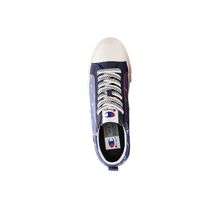 Champion Canvas Shoes Men Low-Top Iron Blue/Oxidized Orange-2