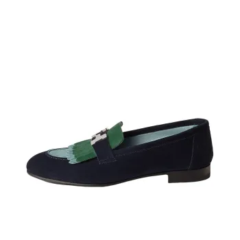 HERMES Royal Loafers Women's Marine Blue