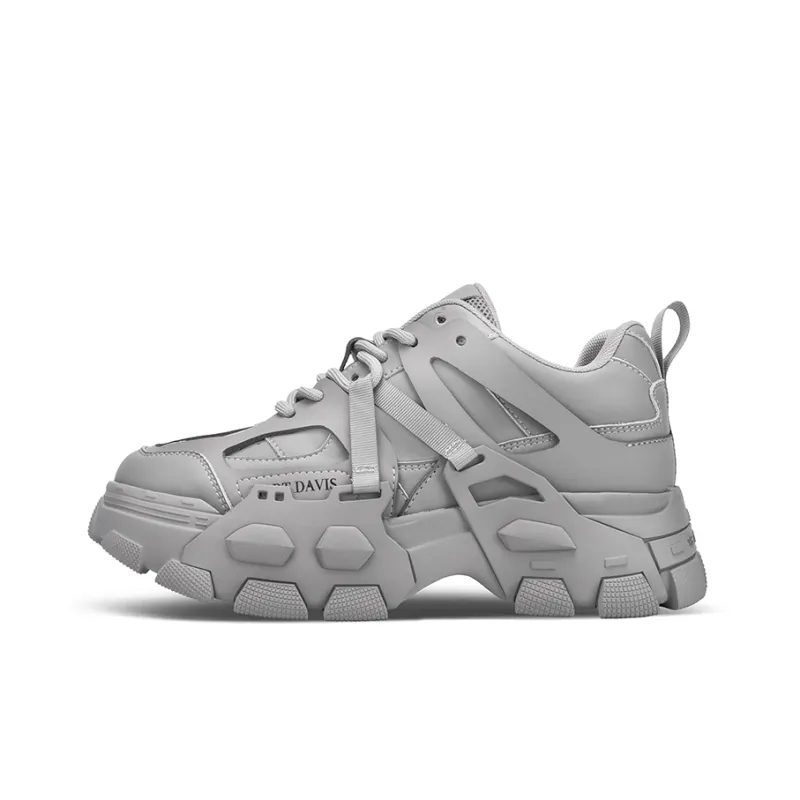 HART DAVIS Deconstructed Style Height Increasing Low Top Chunky Sneakers Unisex Gray-0