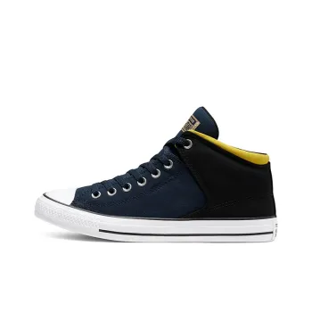 Converse Chuck Taylor All Star Anti-Slip And Wear-Resistant Coverage Mid-Top Canvas Shoes Unisex Blue Black