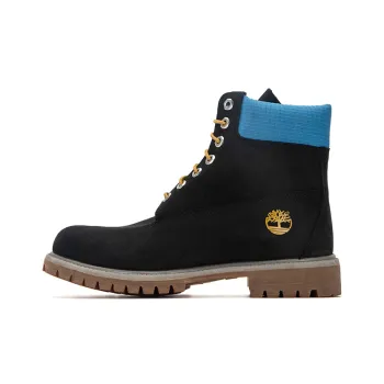 Timberland Premium 6 Inch Waterproof Boots 'Black Nubuck With Blue'