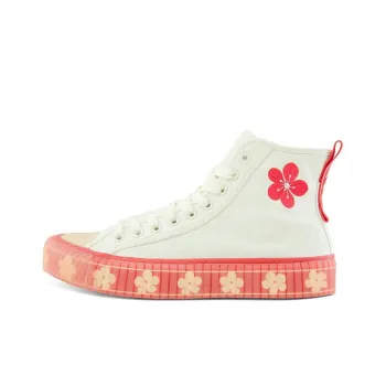 Kappa Anti Slip And Wear Resistant Coverage High Top Canvas Shoes Unisex Heron Feather White