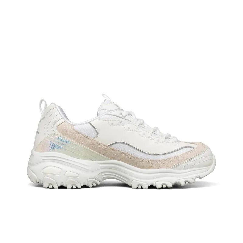 Skechers D'Lites 1.0 Clunky Shoes White Women's-1