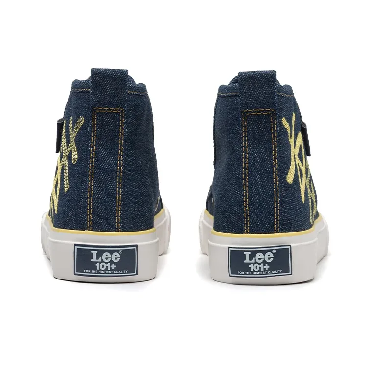 Lee Lightweight And Breathable High Top Canvas Shoes Unisex Dark Blue-3