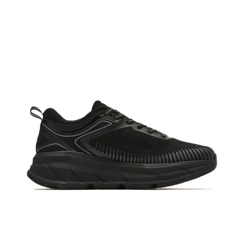 QIAODAN Anti Slip Wear Resistant Low Top Running Shoes Men's Black-1
