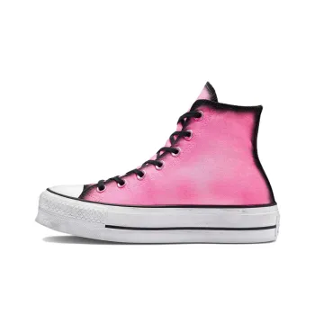 Converse Chuck Taylor All Star Lift Platform Anti-Slip Wear-Resistant High-Top Canvas Shoes Women's Neon Pink