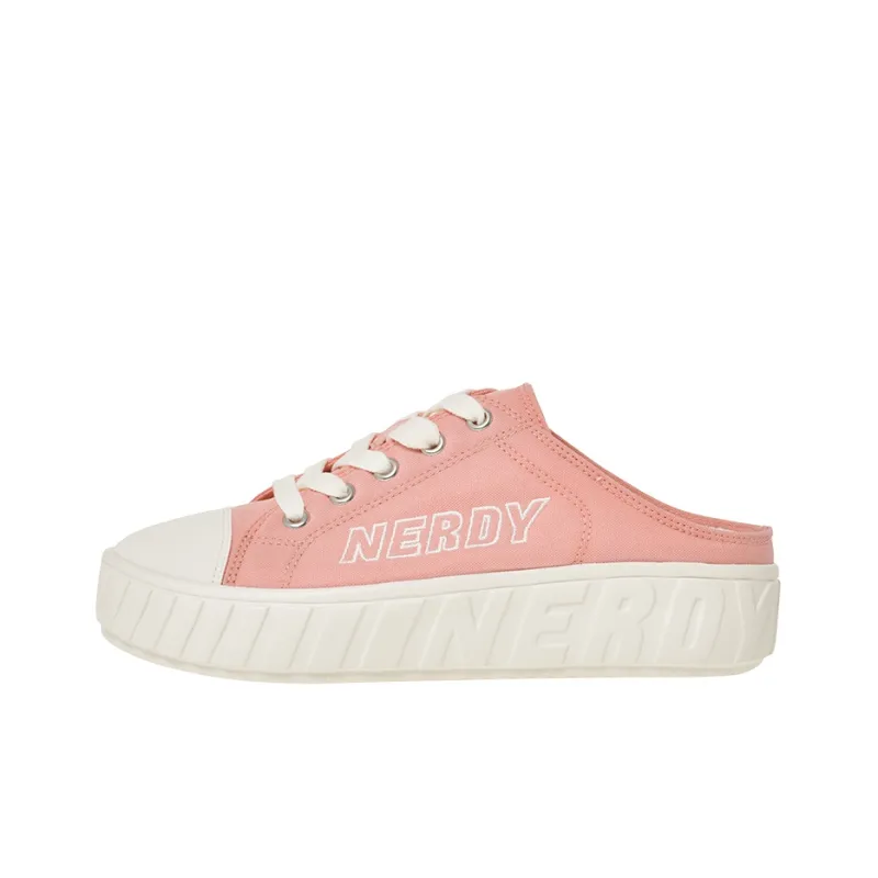 Nerdy Canvas Shoes Unisex Low-Top Pink-0